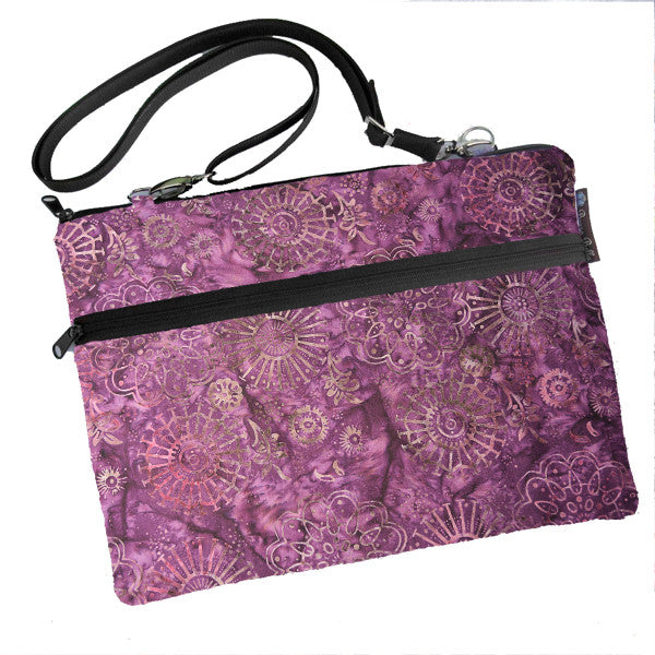 Laptop Bags - Shoulder or Cross Body - Adjustable Nylon Straps - Wine Batik Fabric