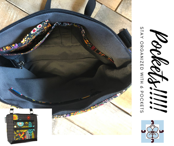New Design - The Ariel Purse - Blue Violet Fabric - All Fabric Faux Leather Bottom