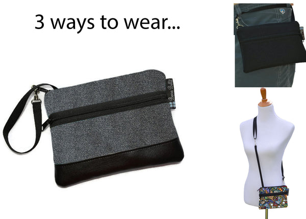Deluxe Long Zip Phone Bag - Converts to Cross Body Purse - Humming Bird Lane Fabric