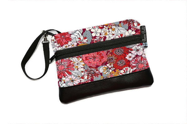 Deluxe Long Zip Phone Bag - Converts to Cross Body Purse - Kismet Fabric