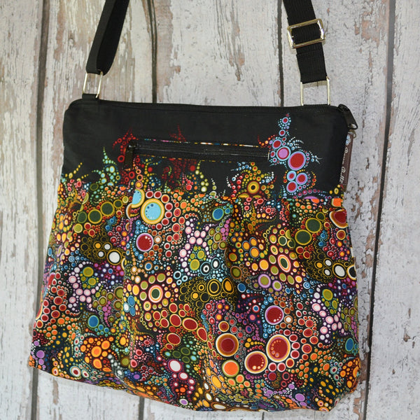 Hobo Purse Cross Body - Shoulder Bag - Happy BOARDER  Fabric