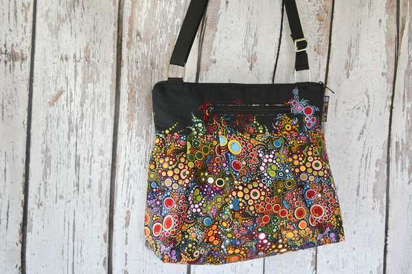 Hobo Purse Cross Body - Shoulder Bag - Happy BOARDER  Fabric