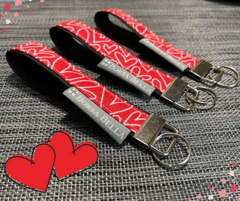 Keychain Wristlets -   Heart Fabric