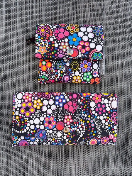 Wallet - Slim Large Wallet - Light Weight - Glorious Dots Fabric