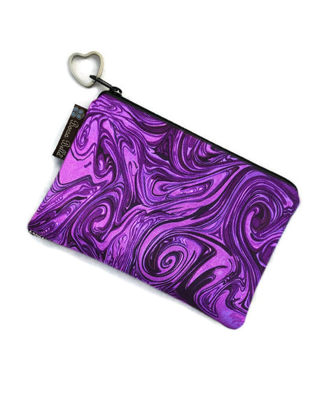 Catch All Zippered Pouch - Purple Marble Fabric